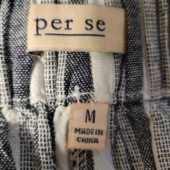 Striped Pull On Linen Blend‎ Pants Coastal Grandma Resort Beachy Cruise Size M - Picture 6 of 8